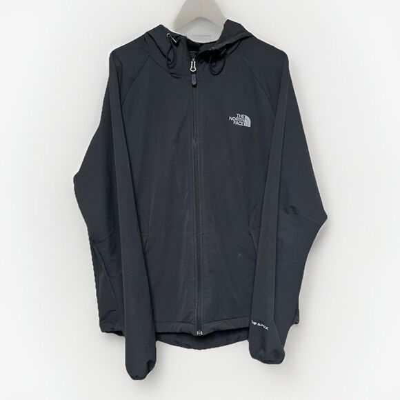 The North Face TNF Apex Jacket Mens XL Black Full Zip Hooded Soft Shell Outdoor - Picture 1 of 10